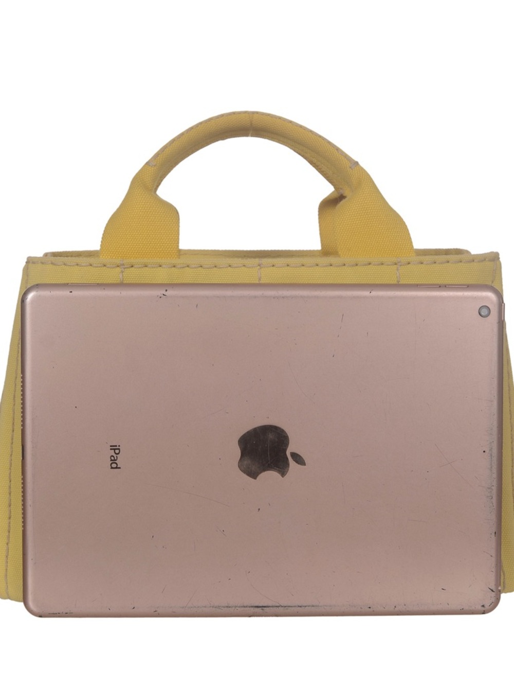 ♥️Prada Small Logo ellow Canvas Mini Tote with White Logo♥️ - Picture 6 of 16